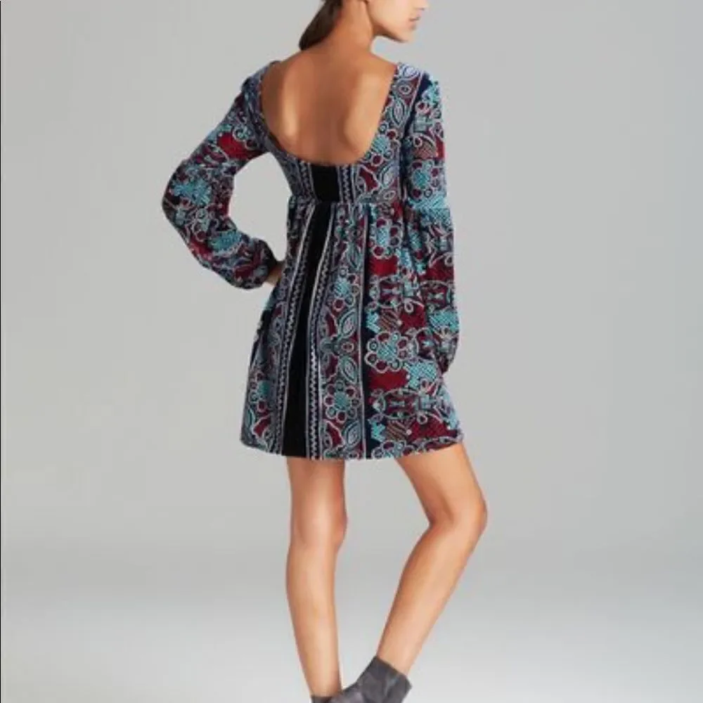 Free People Stretch velvet Oh so easy babydoll dress